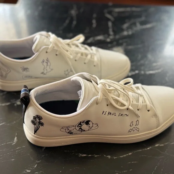PS Paul Smith White Sneakers with Graphic Details - Picture 3 of 12